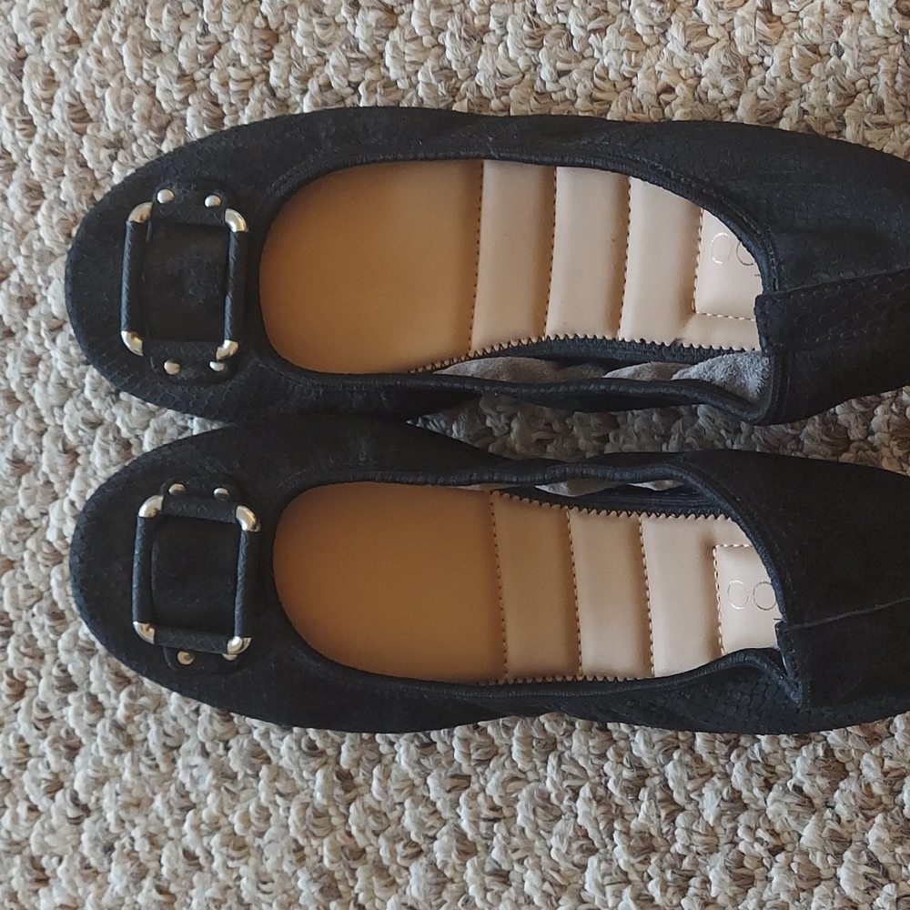 Me Too black flats with buckle